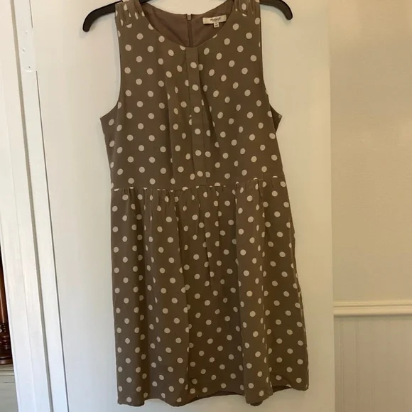Madewell | Dresses | Madewell Shirred Silk Brown White Polka Dot Dress Like  New | Poshmark